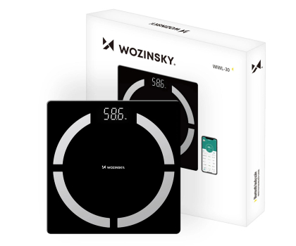 Inteligentna waga Wozinsky Waga łazienkowainteligentna Bluetooth czarna WIWL-30